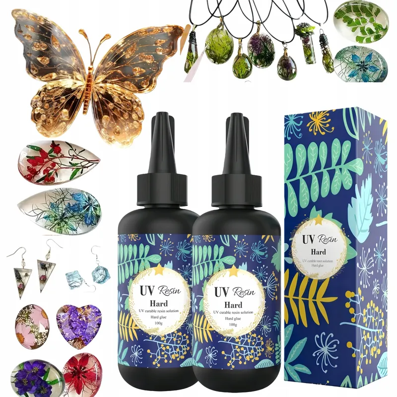 2 résines UV dures transparentes pour bijoux et moules DIY