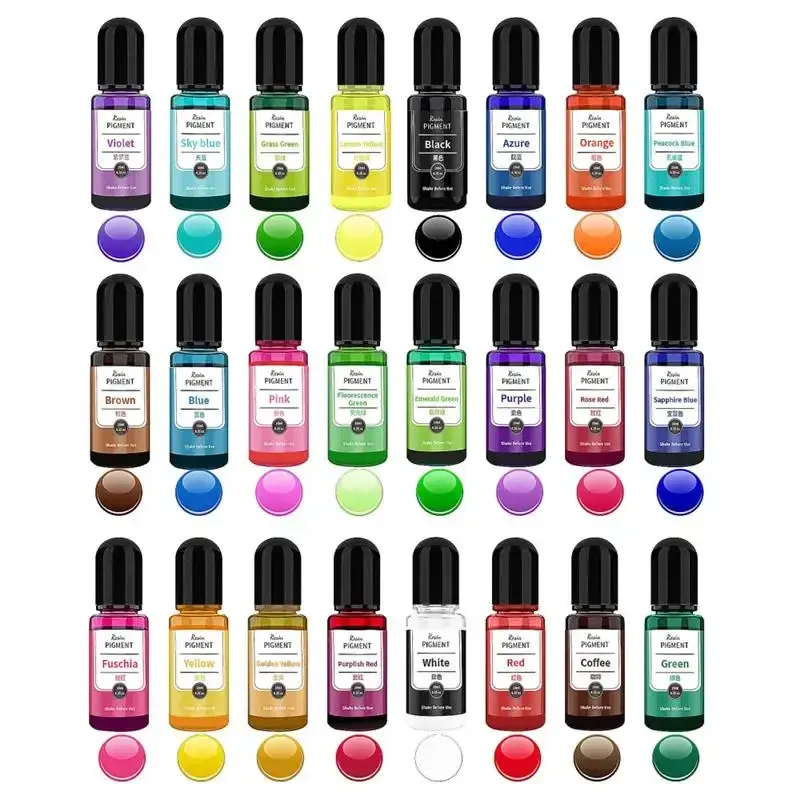 24 pigments résine époxy encre alcool liquide pour bijoux DIY