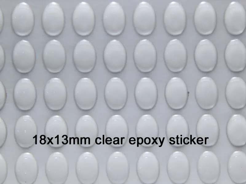 Autocollants époxy transparents ovales 18x13mm pour bijoux