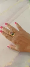 Avis clients – Bague résine fleurs séchées acier inoxydable géométrique