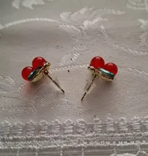 Avis clients – Boucles d'oreilles cerise résine rouge zircon brillant