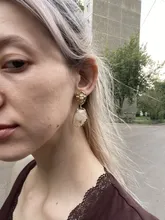 Avis clients – Boucles d'oreilles clip résine irrégulière géométrique vintage