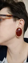 Avis clients – Boucles d'oreilles clous résine géométriques luxe pour femmes