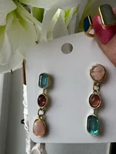 Avis clients – Boucles d'oreilles résine asymétriques géométriques rétro