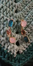 Avis clients – Boucles d'oreilles résine asymétriques géométriques rétro