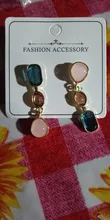 Avis clients – Boucles d'oreilles résine asymétriques géométriques rétro