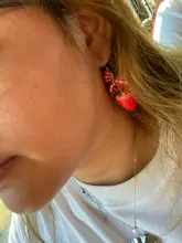 Avis clients – Boucles d'oreilles résine fraise et fruits fantaisie