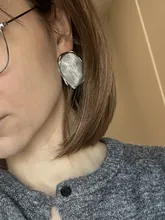 Avis clients – Boucles d'oreilles résine métal géométriques exagérées pour femmes
