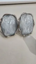 Avis clients – Boucles d'oreilles résine métal géométriques exagérées pour femmes