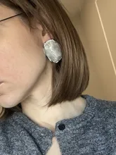 Avis clients – Boucles d'oreilles résine métal géométriques exagérées pour femmes