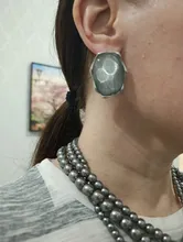 Avis clients – Boucles d'oreilles résine métal géométriques exagérées pour femmes