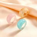 Bague géométrique résine acrylique couleur bonbon femme – 2