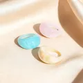 Bague géométrique résine acrylique couleur bonbon femme – 3