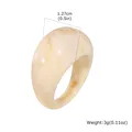 Bague géométrique résine acrylique couleur bonbon femme – Couleur de la pierre principale Beige