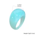 Bague géométrique résine acrylique couleur bonbon femme – Couleur de la pierre principale Blue