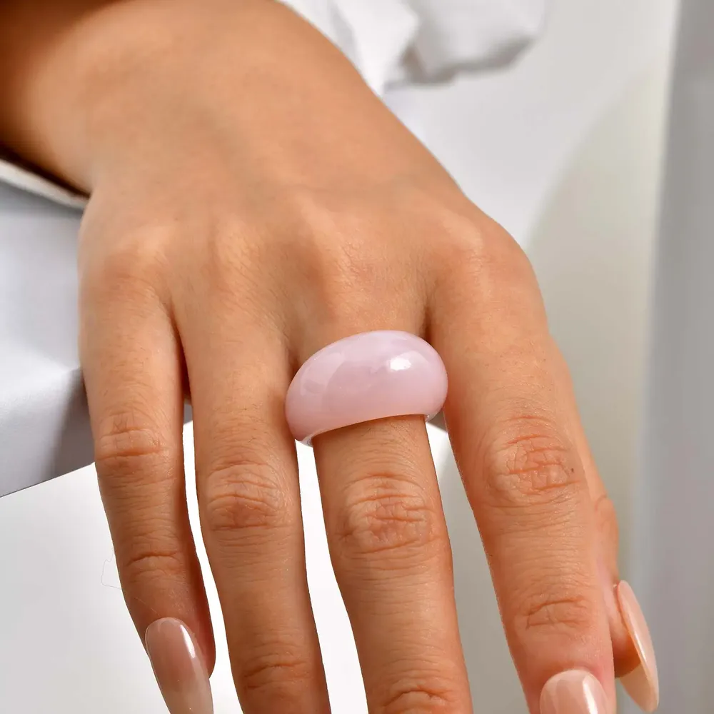 Bague géométrique résine acrylique couleur bonbon femme