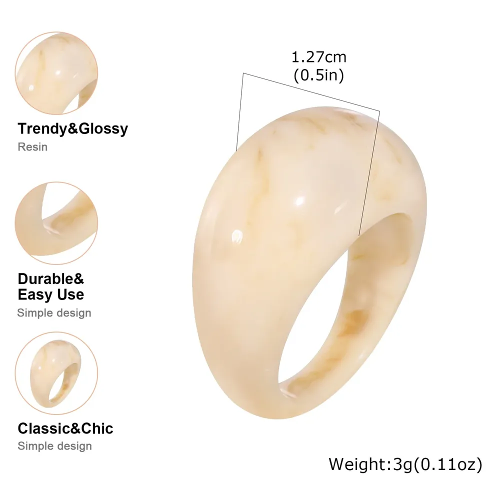 Bague géométrique résine acrylique couleur bonbon femme