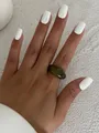 Bague résine acrylique géométrique ovale punk femme – Couleur de la pierre principale Color 2