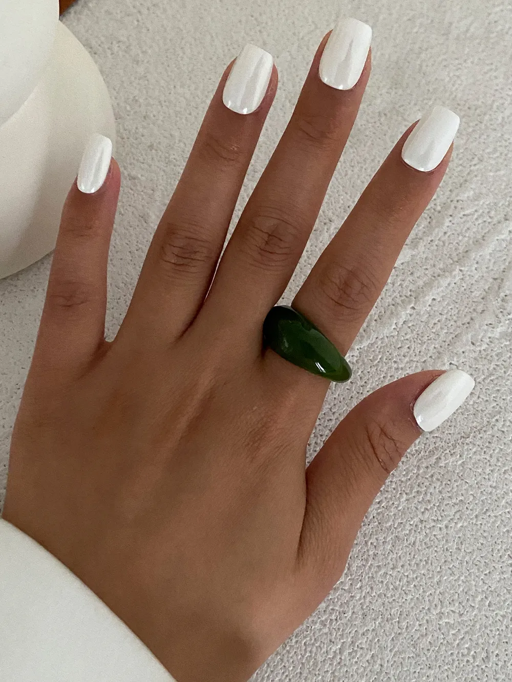 Bague résine acrylique géométrique ovale punk femme