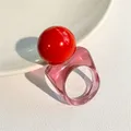 Bague résine boule carrée géométrique épaisse femme – 2