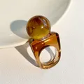 Bague résine boule carrée géométrique épaisse femme – Couleur de la pierre principale touka
