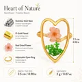 Bague résine fleurs séchées acier inoxydable géométrique – 4
