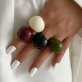 Bague résine plastique irrégulière géométrique boho – 2
