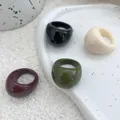 Bague résine plastique irrégulière géométrique boho – 6