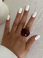 Bague résine plastique irrégulière géométrique boho – Couleur de la pierre principale Brown
