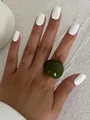 Bague résine plastique irrégulière géométrique boho – Couleur de la pierre principale Green