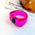 Bague résine Y2k colorée incrustée hip hop – 5