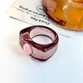 Bague résine Y2k colorée incrustée hip hop – Couleur de la pierre principale kase