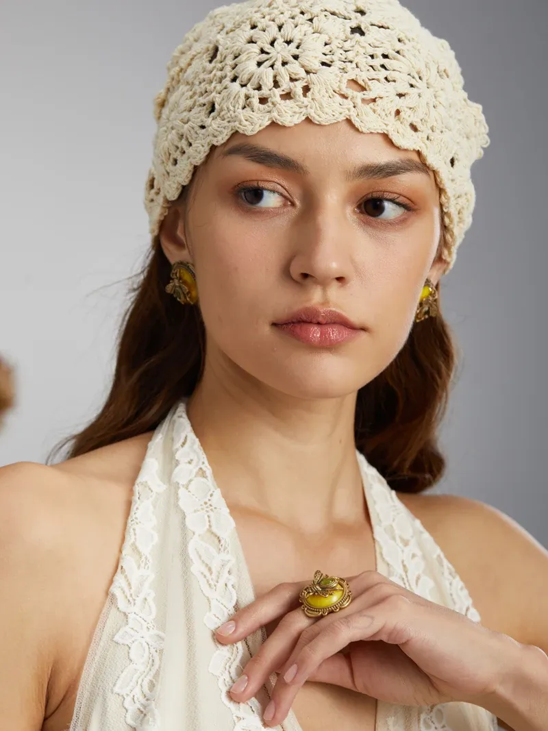 Bagues résine vintage papillon or pour femme luxe