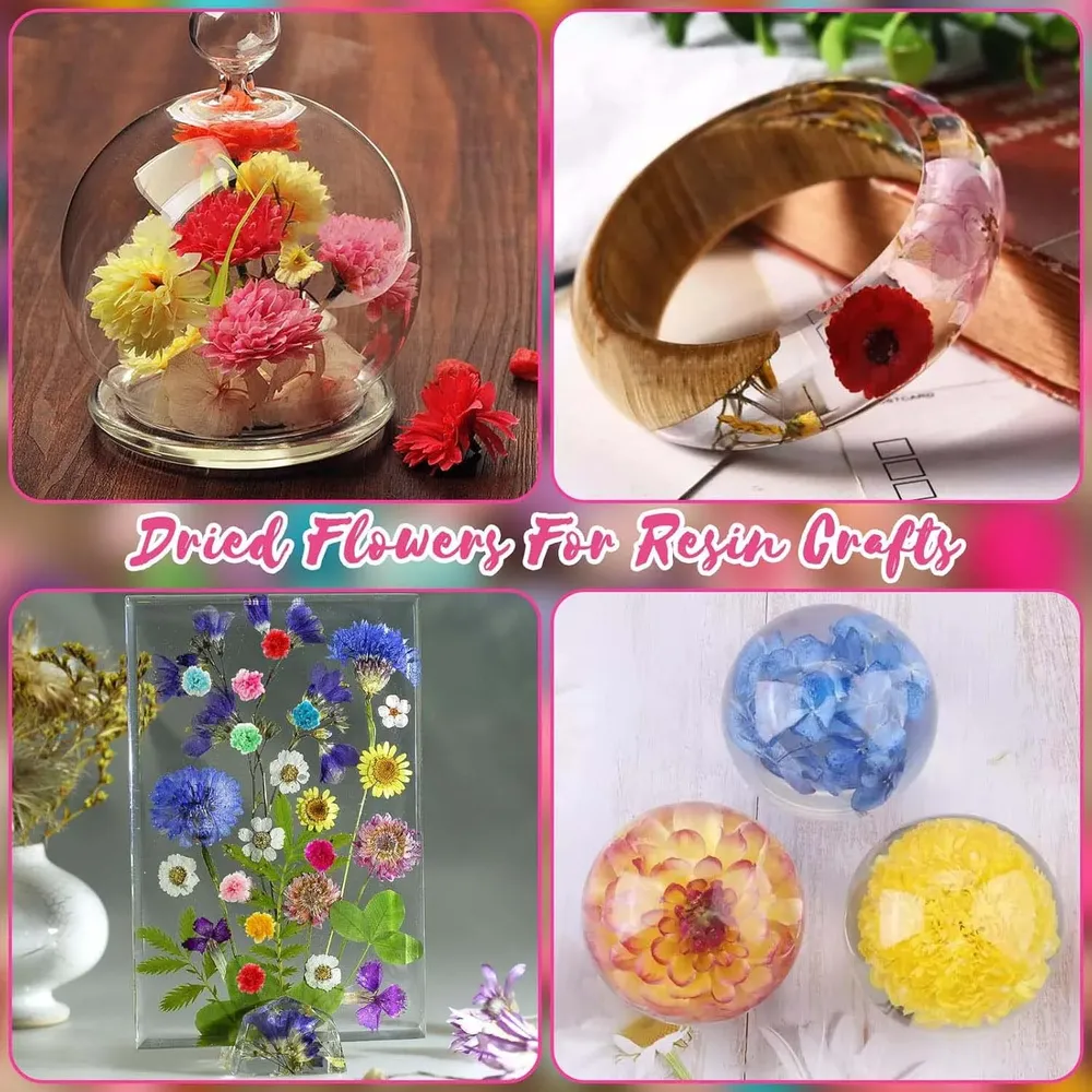 Boîte remplissage résine artisanat floral pour bijoux et bougies