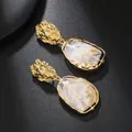 Boucles d'oreilles clip résine irrégulière géométrique vintage – 2