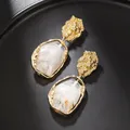 Boucles d'oreilles clip résine irrégulière géométrique vintage – 3