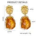 Boucles d'oreilles clip résine irrégulière géométrique vintage – 6