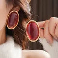 Boucles d'oreilles clous résine géométriques luxe pour femmes – 1