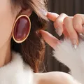 Boucles d'oreilles clous résine géométriques luxe pour femmes – 3