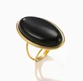 Boucles d'oreilles clous résine géométriques luxe pour femmes – Metal Color black ring