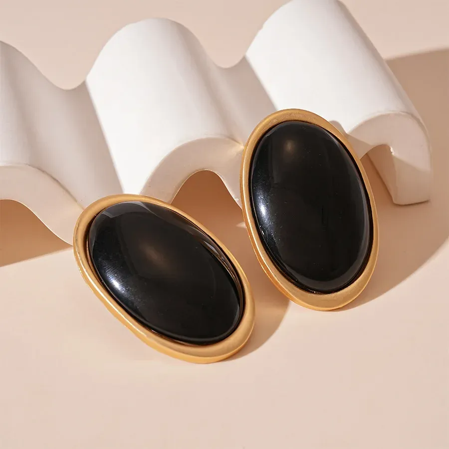 Boucles d'oreilles clous résine géométriques luxe pour femmes