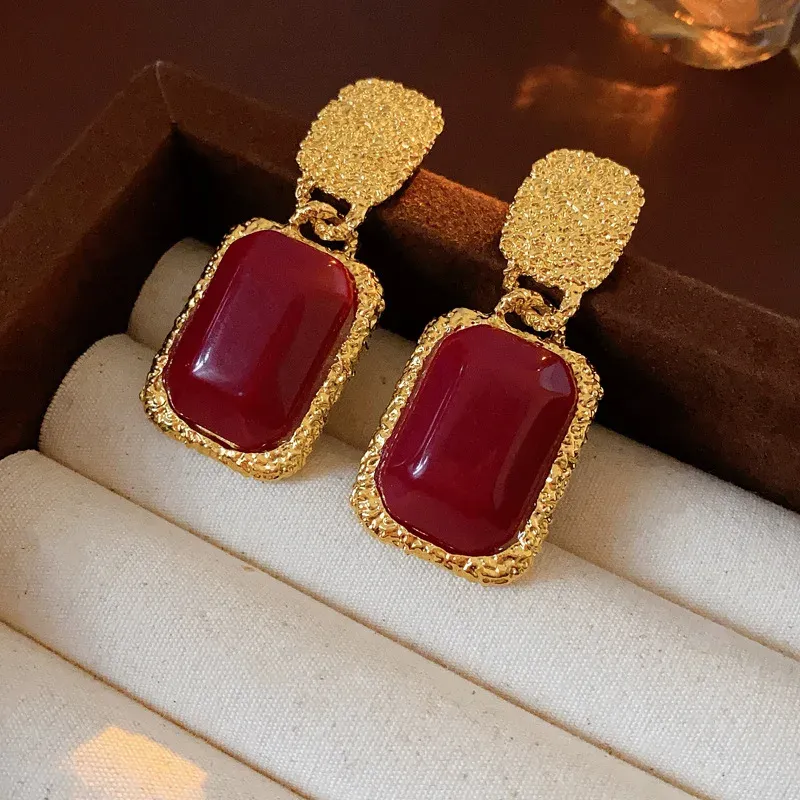 Boucles d'oreilles clous résine géométriques luxe pour femmes
