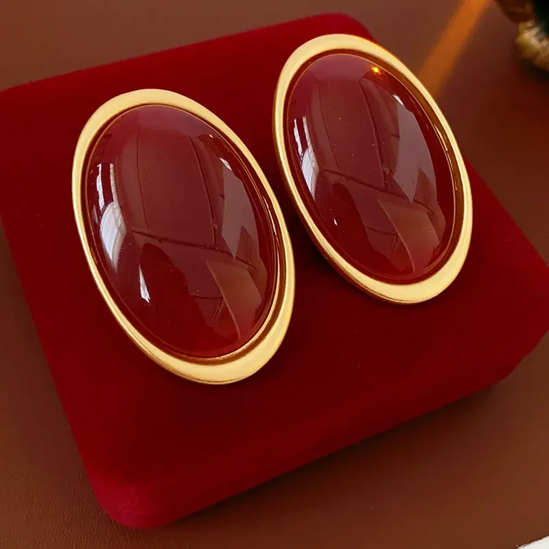 Boucles d'oreilles clous résine géométriques luxe pour femmes