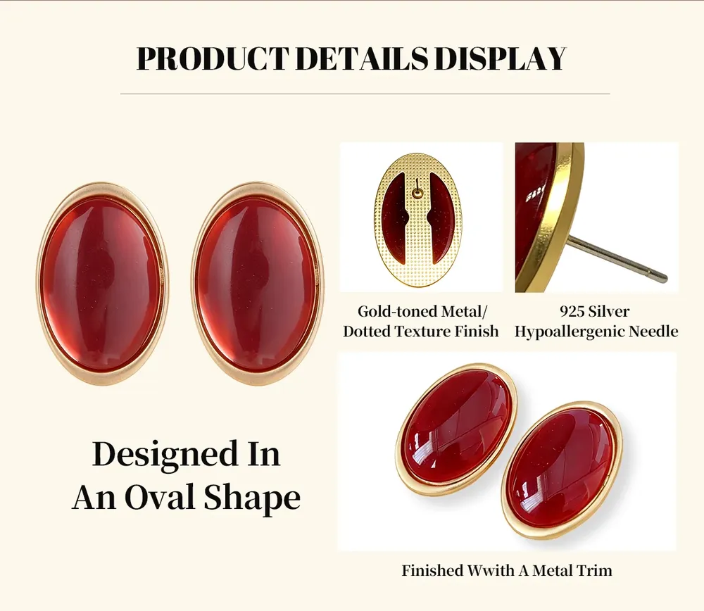 Boucles d'oreilles clous résine géométriques luxe pour femmes