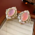 Boucles d'oreilles clous résine géométriques luxe pour femmes – Metal Color style8
