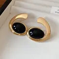 Boucles d'oreilles clous résine géométriques luxe pour femmes – Metal Color style9