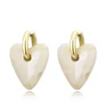 Boucles d'oreilles créoles résine cœur or pour femme – 2