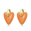 Boucles d'oreilles créoles résine cœur or pour femme – 3