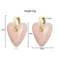 Boucles d'oreilles créoles résine cœur or pour femme – 4