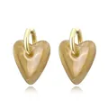 Boucles d'oreilles créoles résine cœur or pour femme – Couleur du métal Brown